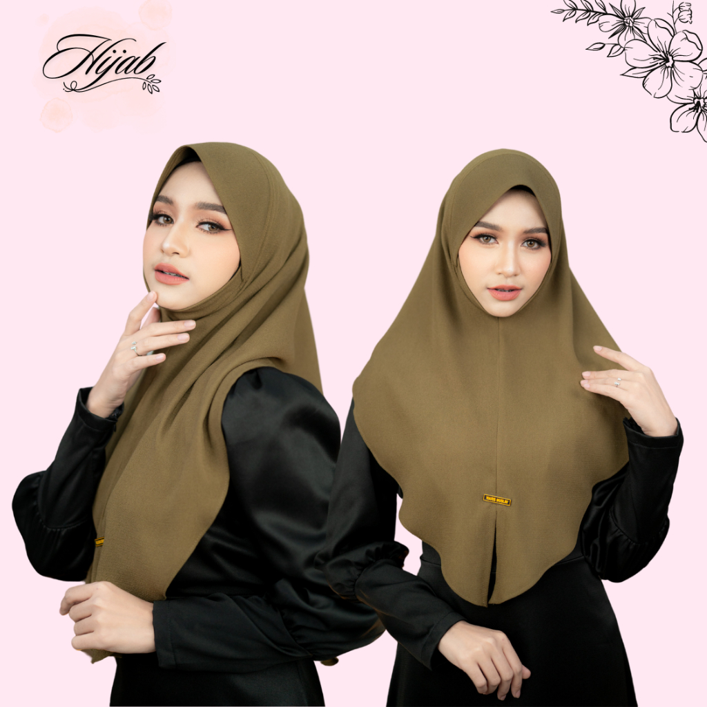 ผ้าคลุมฮิญาบทรงสวมสำเร็จ มีคาง ทรงหน้าสวย ผ้าไม่ร้อน ใส่สบาย โทนสีพื้น  HM25 รุสมีนีมุสลิม