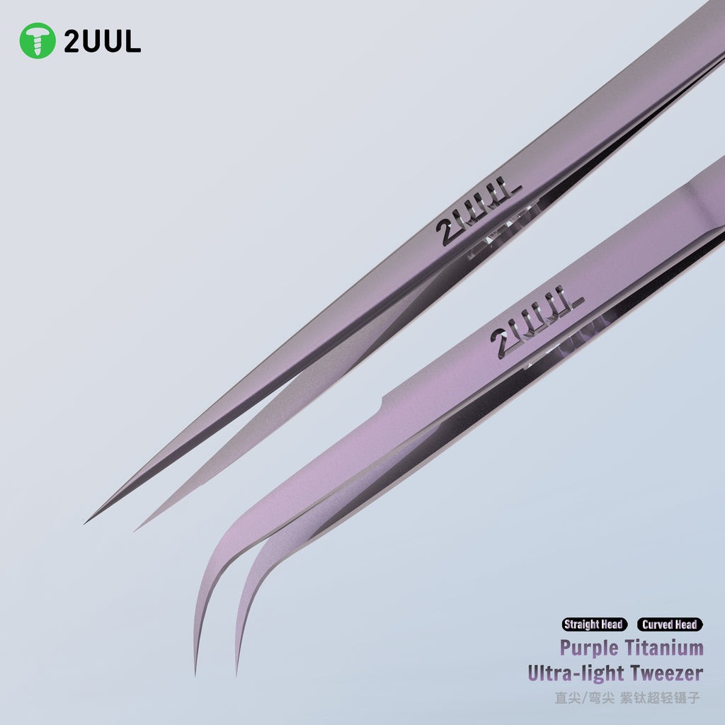 แหนบ 2UUL Ti21/tI22 Straight Head Curved Head Purple Titanium Ultra-light Tweezer