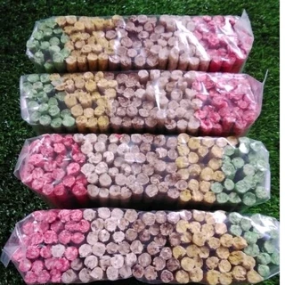ขนมสุนัข มันชี่แท่ง เกรดA แท่งกลม หนังบด5สี น้ำหนัก 1kg