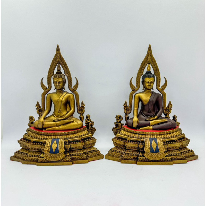 พระพุทธชินราช หน้าตัก3นิ้ว จำลองงานสีทองเหลืองเก่าโบราณ รูปที่ 2
