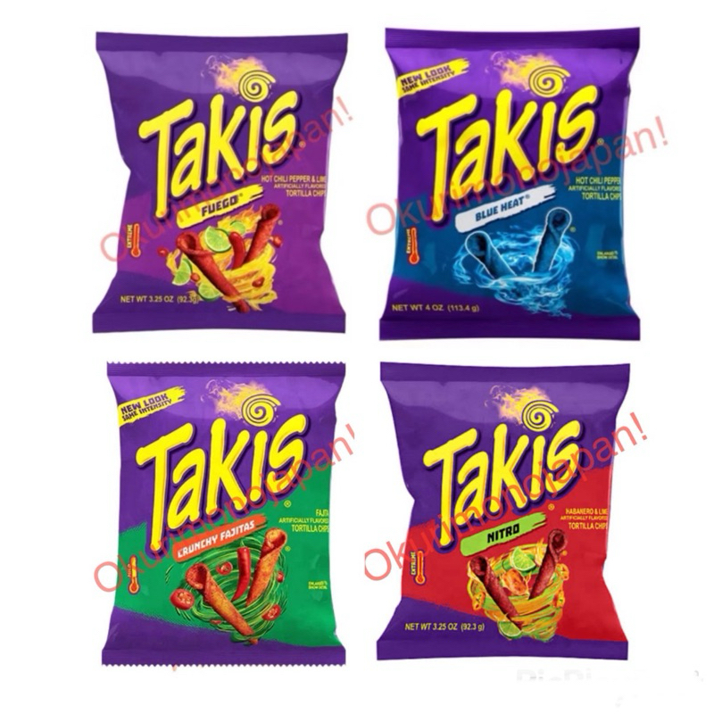 Takis Blue Heat 3.25oz (ห่อใหญ่ 92.3g ) ขนมข้าวโพด เผ็ด เปรี้ยว จี๊ดจ๊าด