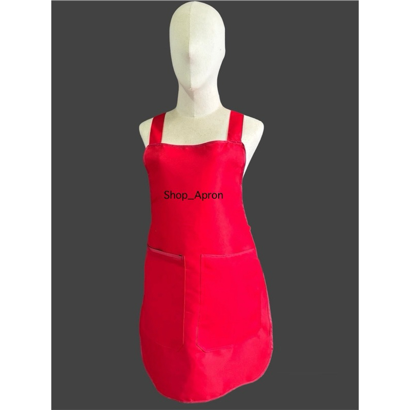 ผ้ากันเปื้อน 2 กระเป๋า 1 ซิป กุ๊นขอบสีเดียวกับผ้า - รูปที่ 6