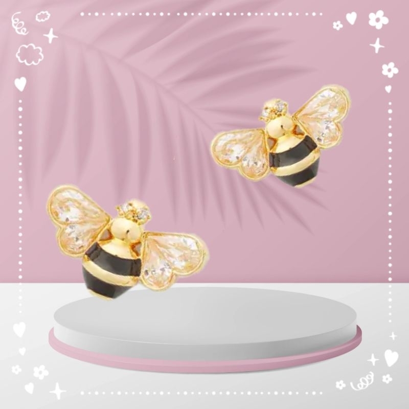 ต่างหู สร้อยคอ ผึ้ง All Abuzz Stone Bee Stud/necklace