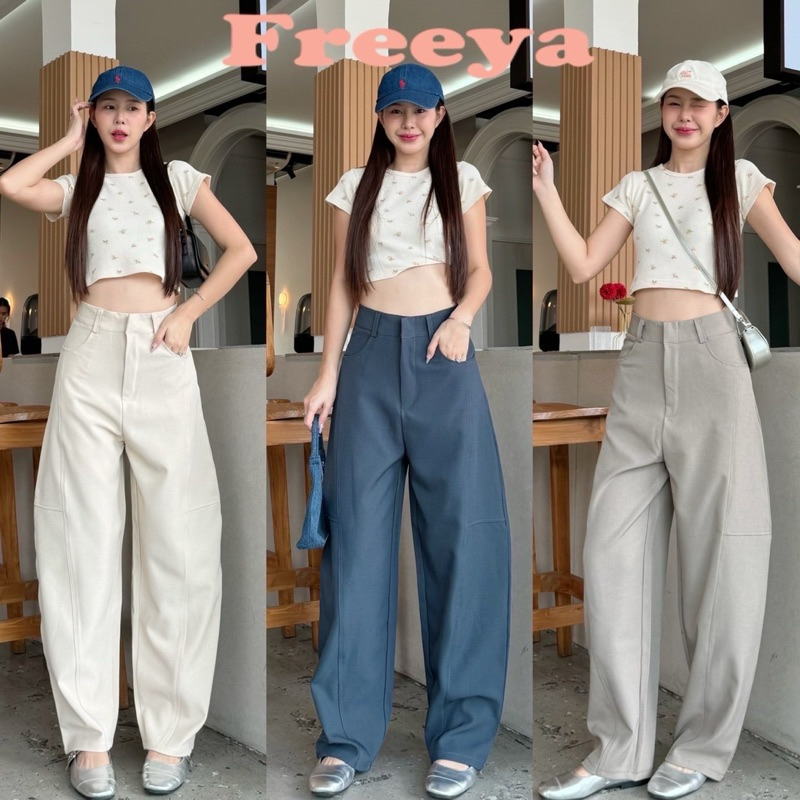 🎈มาใหม่ค่า ✔️พลัสไซร์ใส่ได้ S-3XLกางเกงขากระบอกทรงบอลลูน งานตะขอหน้า