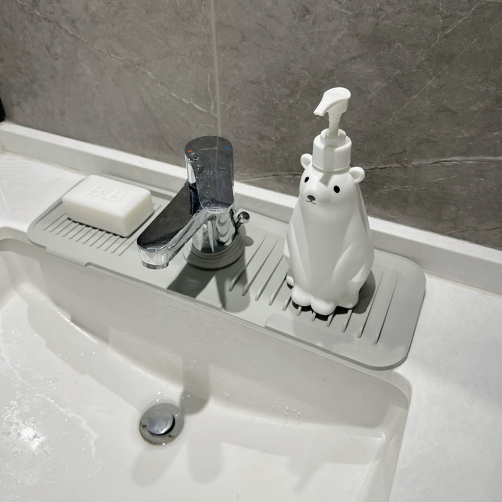 แผ่นซิลิโคนกันน้ำกระเด็น แผ่นซิลิโคนรองก๊อกน้ํา ดูดซับน้ํา เหมาะสำหรับอ่างล้างจาน แห้งเร็ว KKHOME - รูปที่ 4