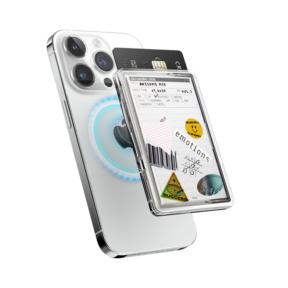 elago MagSafe Wallet Pocket Card Clear - Music กระเป๋าใส่การ์ดติดแม่เหล็ก MagSafe (สินค้าพร้อมส่ง)
