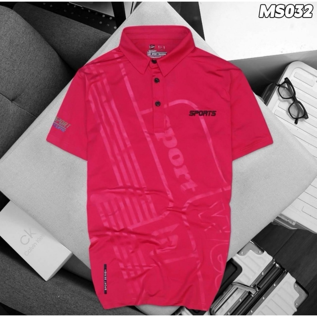 เสื้อแขนสั้นคอปก Sport ทรงตรงใส่ได้ทั้ง ผญ และ ผช ผ้าโพลีเอสเตอร์ใส่สบาย ระบายอากาศดี ไม่ร้อน ผ้าแห้งไว ไม่ต้องรีด