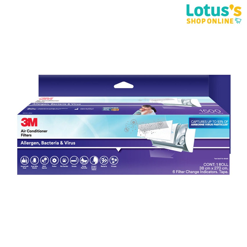 3เอ็ม แผ่นดักจับสิ่งแปลกปลอมแบคทีเรีย สีขาว รุ่นม้วน 2.7 เมตร 3M BACTERIAL FOREIGN OBJECT TRAPPING SHEET ROLL  2.7M