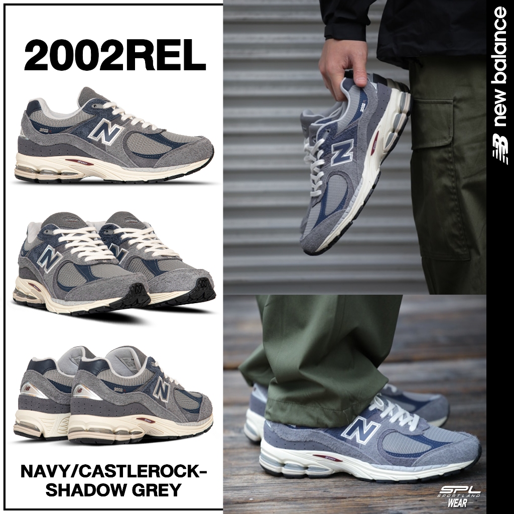 New Balance รองเท้าผ้าใบ รองเท้าลำลอง M 2002R Navy Castlerock M2002REL (6500)