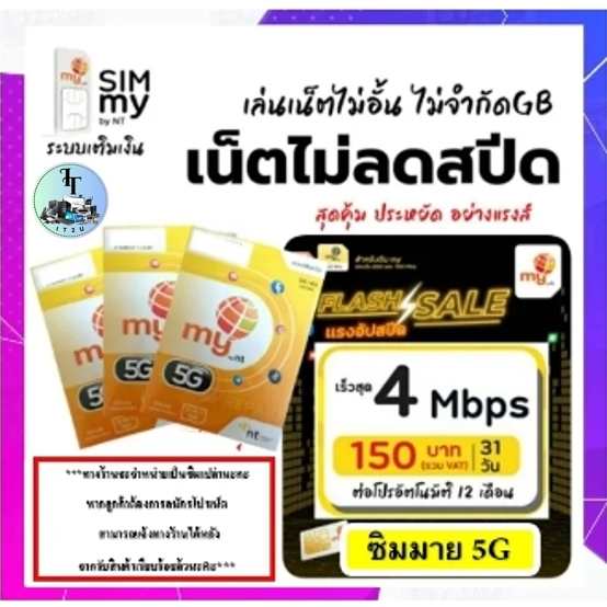 ซิม My ซิมมือถือ ซิมมาย5g (ซิมเปล่าไม่รวมโปร)