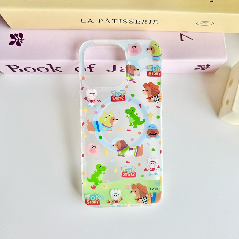 เคสใสสกรีนลายน้องทอย mag งานแม่เหล็ก + griptok เคสไอโฟน พร้อมส่ง เคสสำหรับ IPHONE CASE 12-16PROMAX