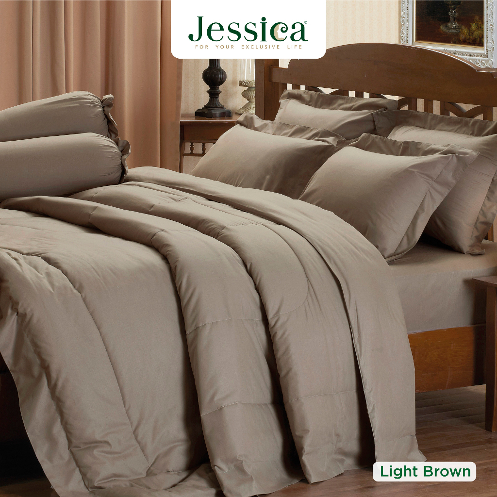 JESSICA Cotton Mix (Light Brown-สีน้ำตาลอ่อน) ชุดเครื่องนอนจาก Jessica รุ่นสีพื้น สีเรียบสุดหรู ของแ