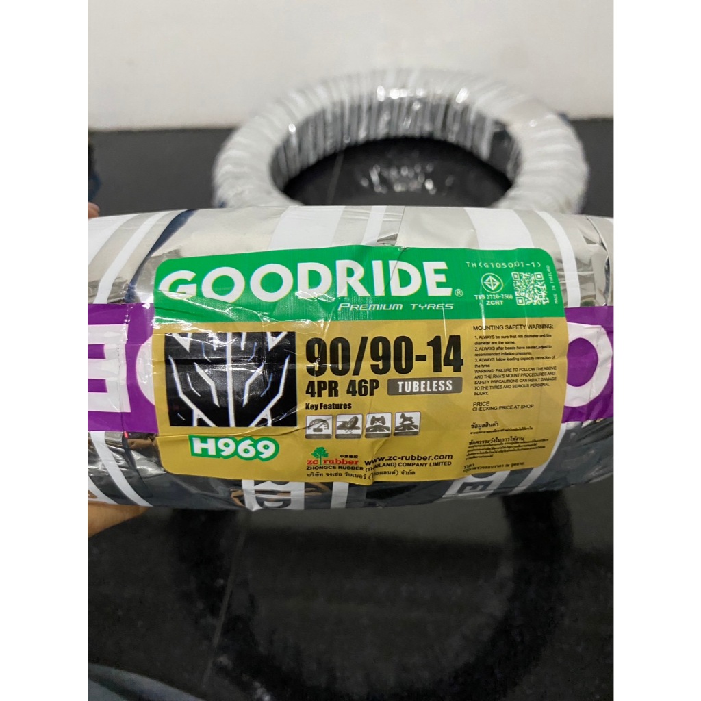 ยางนอกมอเตอร์ไซค์ GOODRIDE เรเดียล-ไฟ ขอบ14 H969 (ไม่ใช้ยางใน) TL (ยางปี2025) ราคา ถูกที่สุด ดีลบีเคเค แกลเลอรีภาพที่ 6