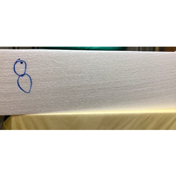 โฟมแผ่น EPS Foam (P Grade)เกรดลามไฟ ขนาด 60cm x 120cm  หนา  8 นิ้ว (หนาแน่น 0.65 ปอนด์)  ราคา 344 บา