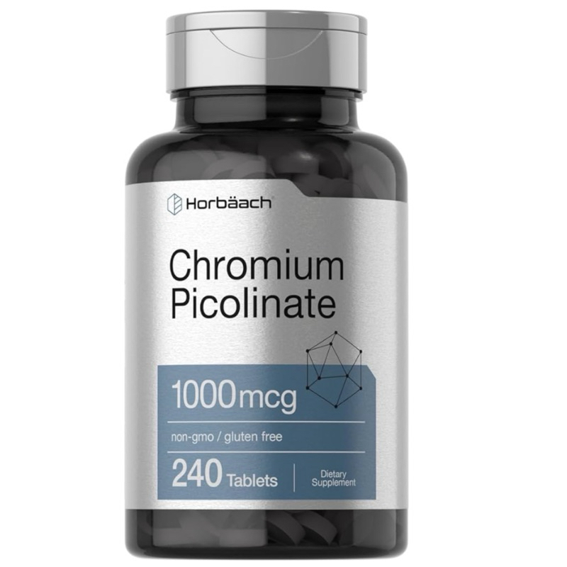 [ HORBAACH ]โครเมียม พิโคลิเนต - สนับสนุนการเผาผลาญ & เสริมแร่ธาตุ ( 240 เม็ด )