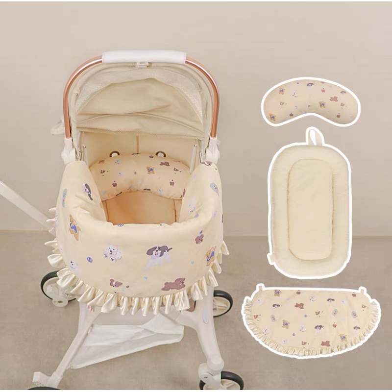 Pet Stroller Comfort Set อุปกรณ์เสริมรถเข็นสัตว์เลี้ยง เบาะรองรถเข็นสุนัข แมว เซ็ต 3 ชิ้น