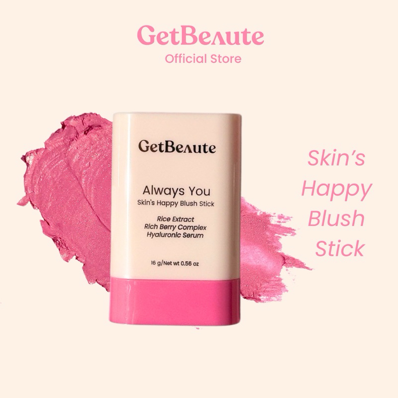 [ลด50%ส่งฟรี💖] GetBeaute บลัชสติ๊กเก็ทบิวตี้ Skin's Happy Blush Stick 16g บลัชออน ปัดแก้ม สีสวย