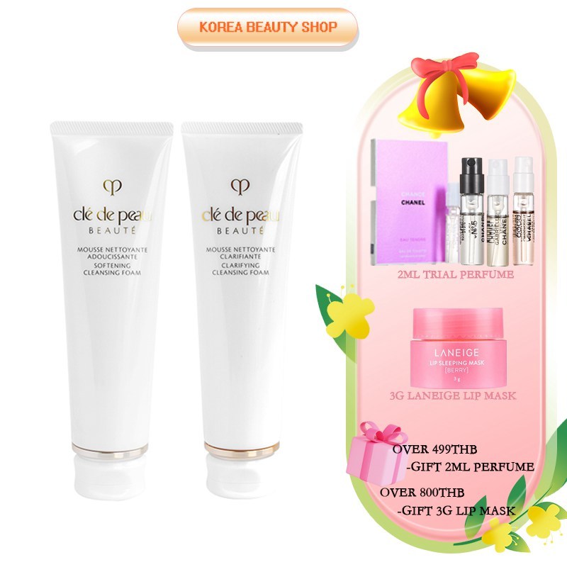 รุ่นใหม่ Cle De Peau Beaute Clarifying /Softening Cleansing Foam 125ml มาพร้อมกล่อง