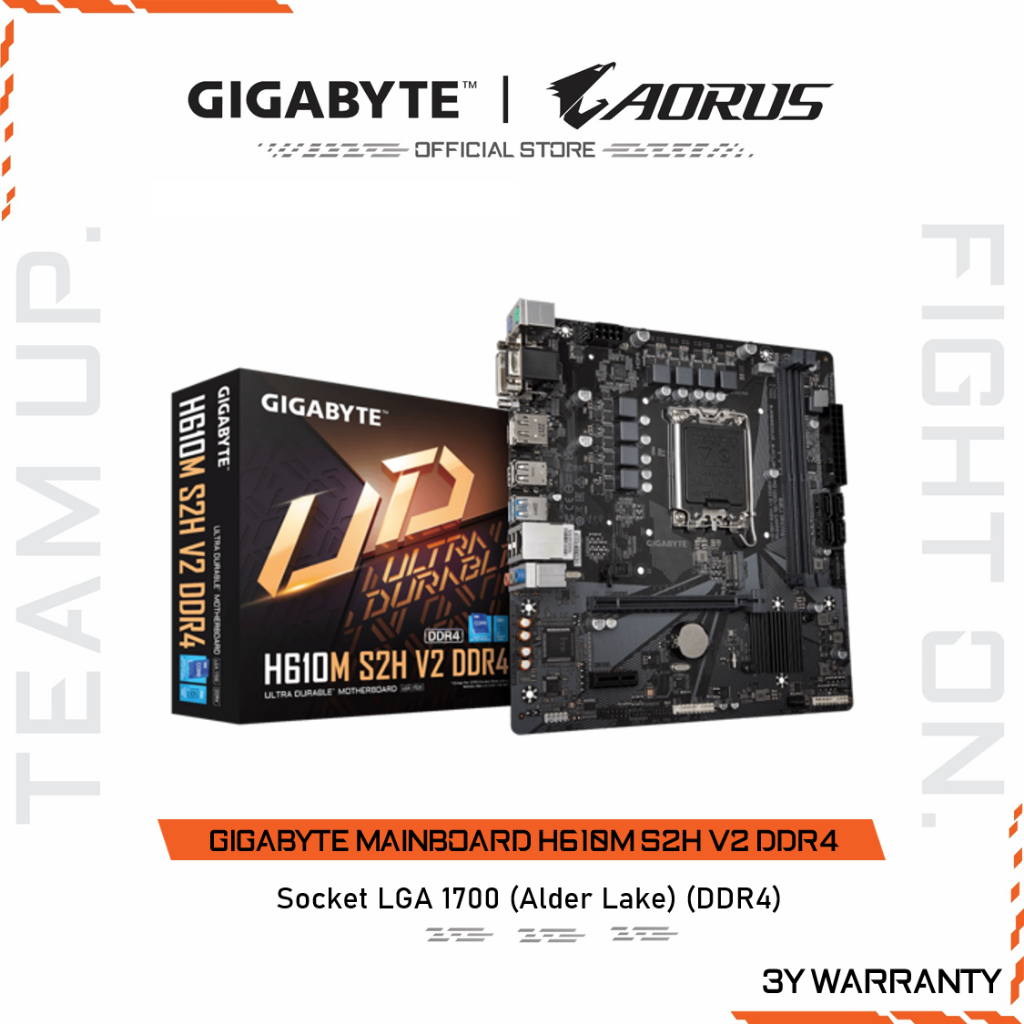 เมนบอร์ด Gigabyte H610M S2H V2 DDR4 สำหรับ Intel LGA1700