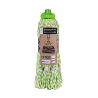GreenHouse อะไหล่ม็อบจุกผ้าลายเย็บชายผ้า Microfiber (เขียว/ข…