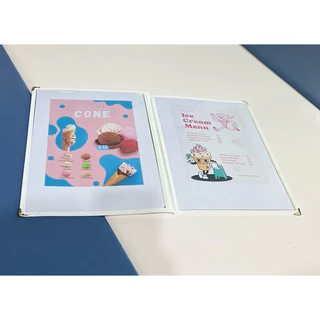 แฟ้มเมนูอาหาร ขนาด A4 ปกพลาสติกใส เมนูโปร่งใส ขอบขาว มี 6 ขนาด เมนูอาหาร Menu Book