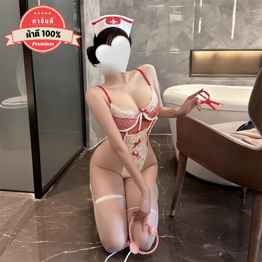 PANDA GIRL บอดี้สูทสีแดง บอดี้สูทเปิดก้น ชุดนอน 👗 สายสะพายปรับได้ ใส่สบาย P-353 - รูปที่ 2