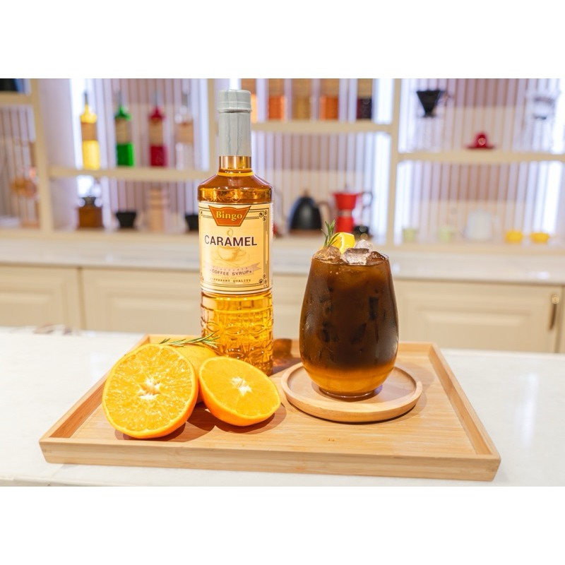 บิงโกไซรัป คาราเมล ขนาดทดลอง 250 มล. [ BINGO Syrup Caramel 250 Ml. ]