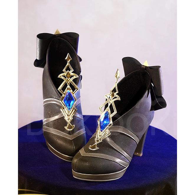 Navia Shoes Cosplay Game Genshin Impact  Clorinde Navia Cosplay Shoes High Heeled Shoes