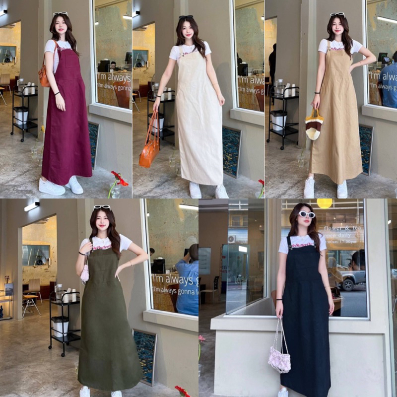 LILY เอี๊ยมกระโปรงยาว ผ้าหนาเนื้อดีอยู่ทรงสวย สายปรับได้ตามสัดส่วน แมทช์ได้ทุกลุคเลยค่า