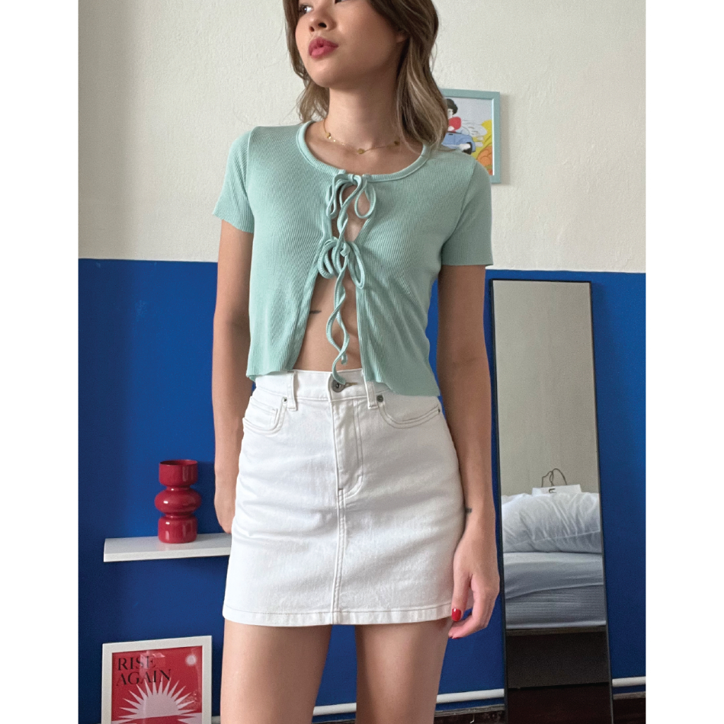 Mellow Everyday - Rosetta Top เสื้อยืด เเขนสั้น ผูกโบว์