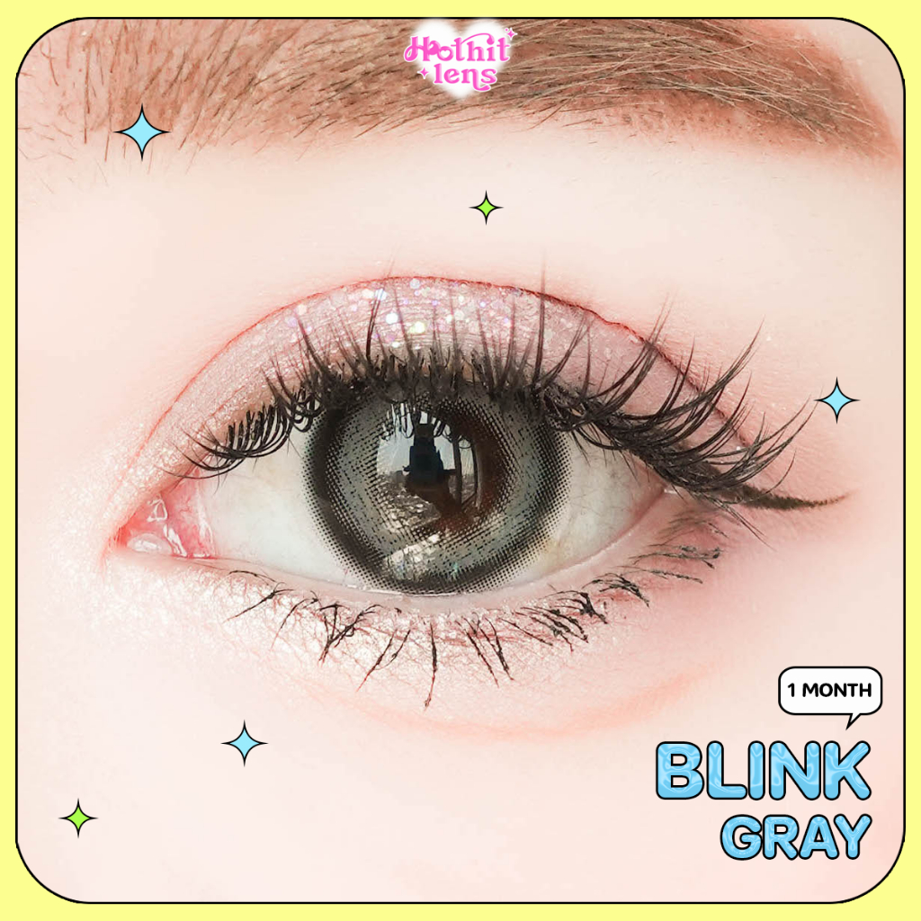 Candylens คอนแทคเลนส์ รุ่น Blink สี เทา พร้อมส่งแบบปกติ และค่าสายตาสั้น 0.00-10.00
