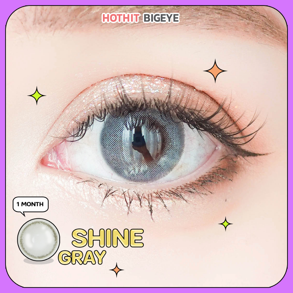 Candylens คอนแทคเลนส์ รุ่น Mini Shine สีเทา พร้อมส่งแบบปกติ และค่าสายตาสั้น 0.00-10.00