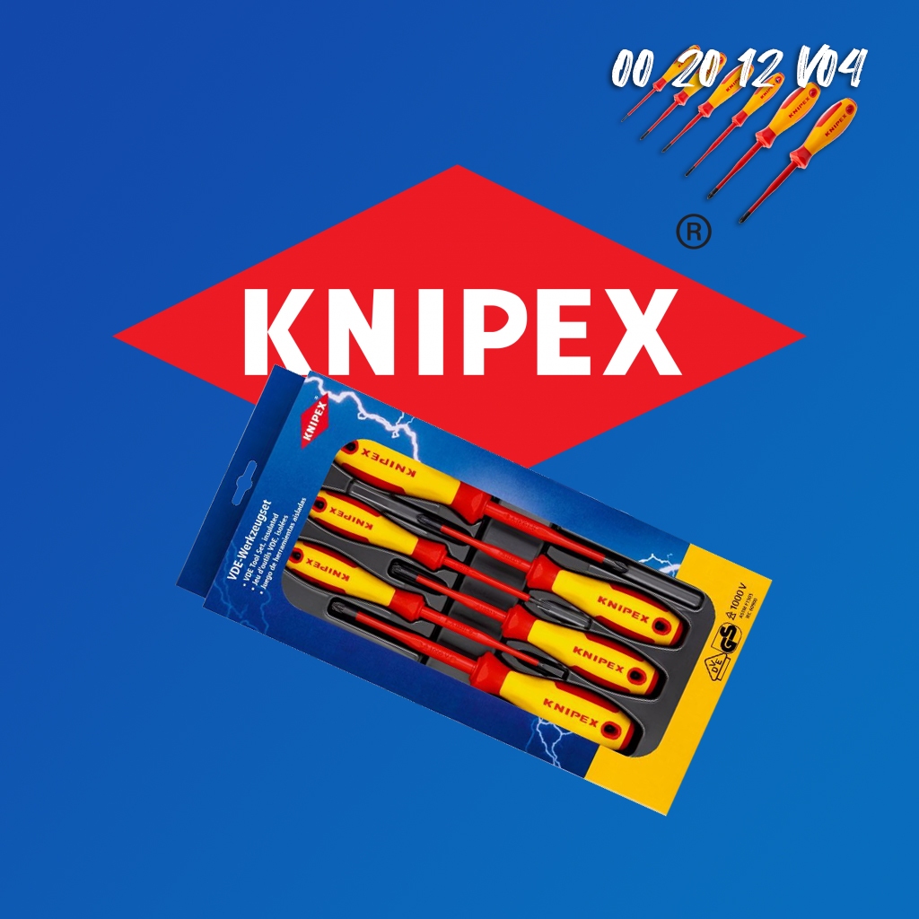 KNIPEX Screwdriver Set VDE ชุดไขควงหุ้มฉนวนกันไฟฟ้า รุ่น 002012V04