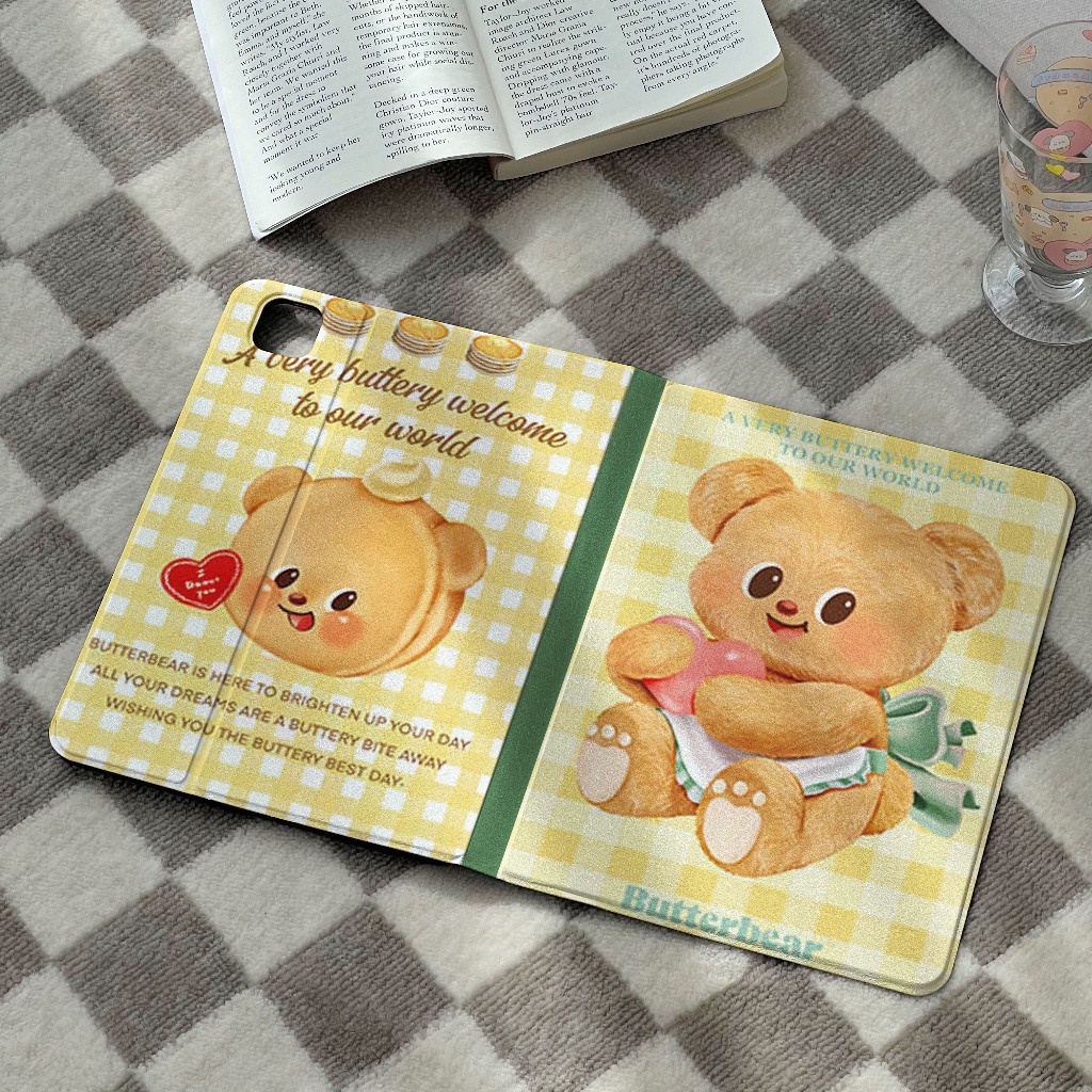 🚀จัดส่งทันที🚀เคสไอแพด Butter Bear Gen12 Pro13 2024 Air7/6 11 Gen9 mini7 Air5/4 น่ารัก ขัดแตะ เคสipad