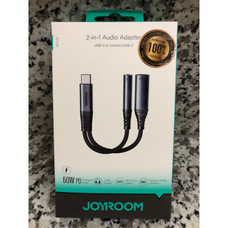 Joyroom รุ่น SY-C02 /SY-C03 อะเเดปเตอร์ต่อ2in1 Audio Adapter ฟังเพลงและชาร์จได้