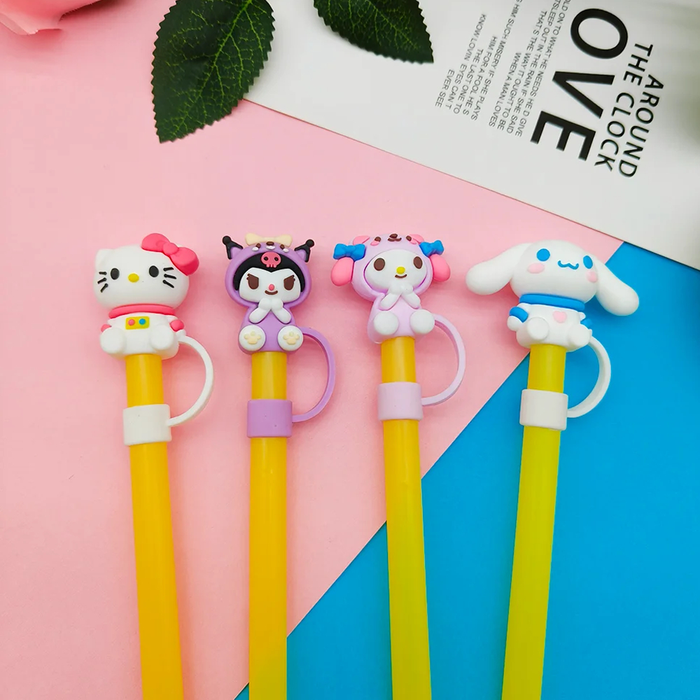 จุกปิดหลอดการ์ตูน 8มม. เฉพาะจุกหลอดดูดน้ำ ที่ปิดหลอดแก้วเก็บความเย็น จุกครอบปลายหลอด ใช้ซ้ำได้ - รูปที่ 3