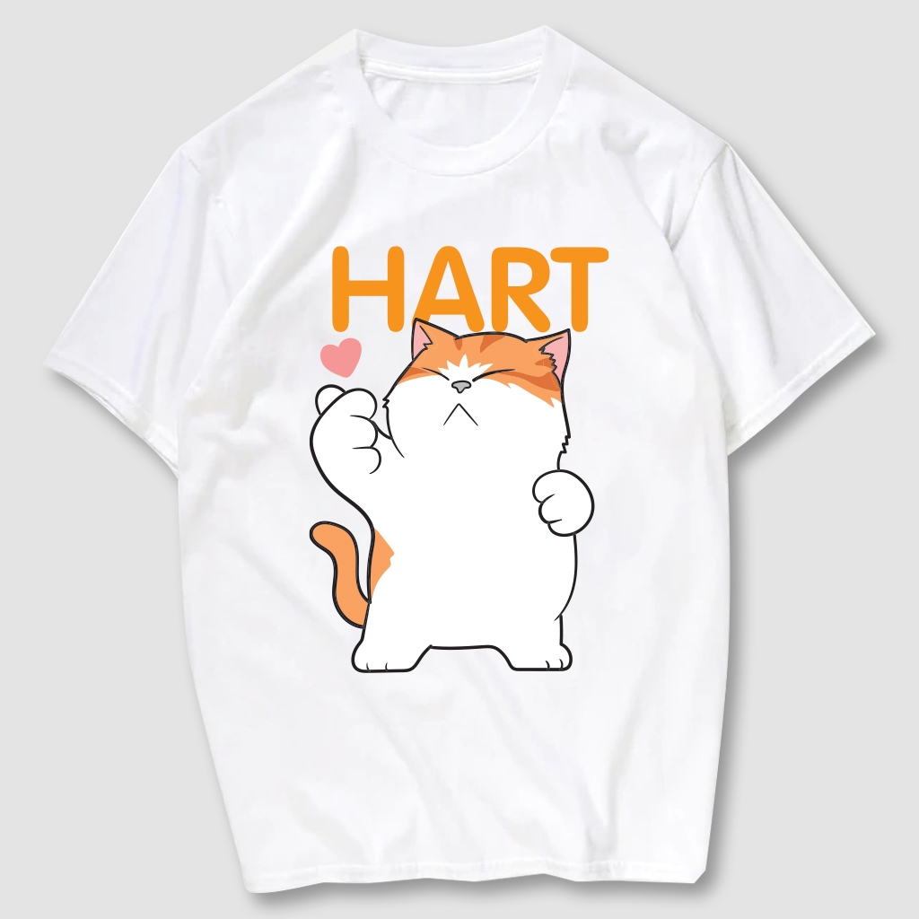 เสื้อยืดสกรีนลาย แมว Hart เนื้อผ้าCotton100% มีครบไซส์ พร้อมส่ง!!!