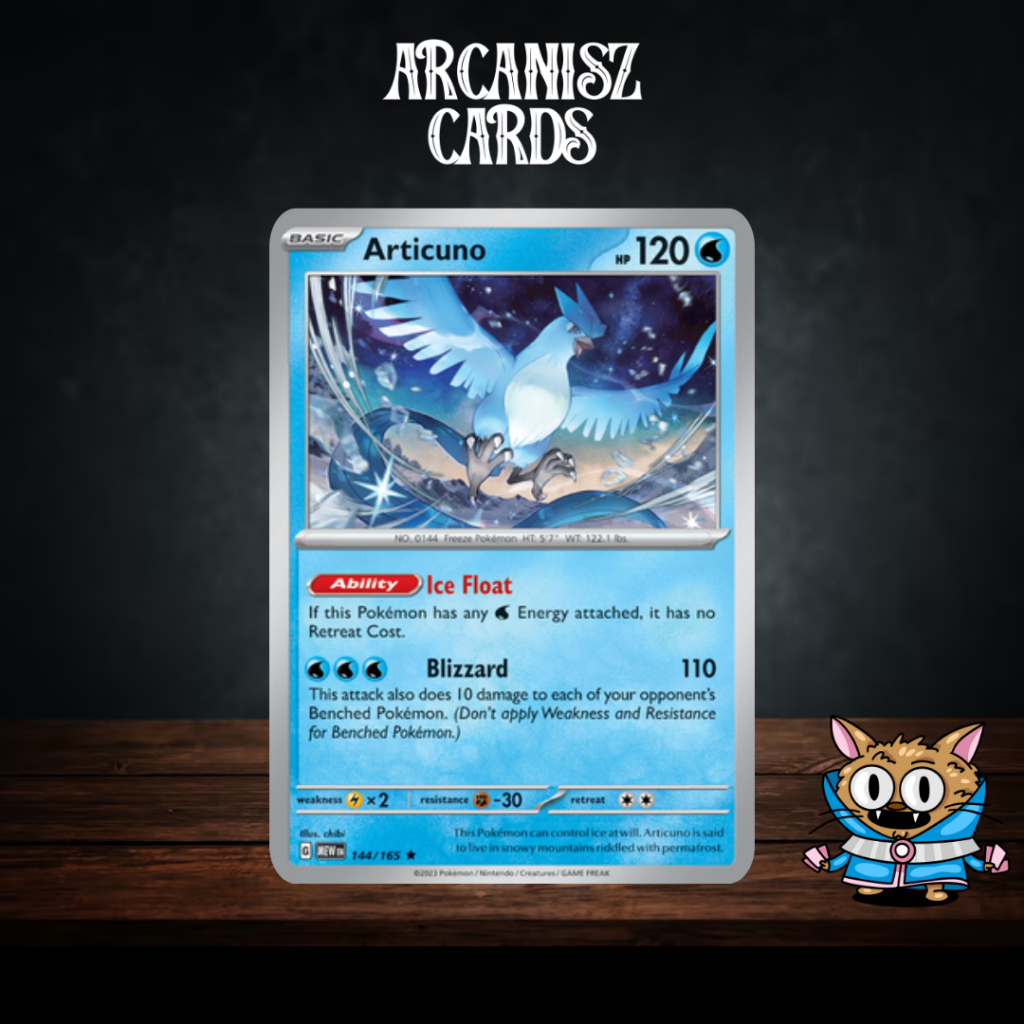 Pokemon 151 Articuno  144/165 การ์ดโปเกม่อนภาษาอังกฤษ