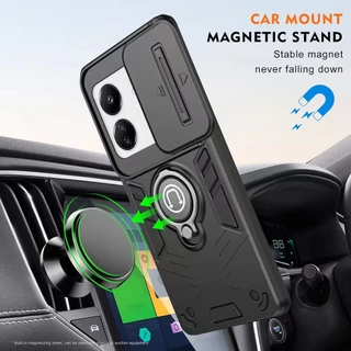 Ring เคสสไลด์กล้อง Case Xiaomi Redmi15 15C Redmi 13 13C 14C / Poco M6 C65 C75 กันกระแทก เคสขาตั้ง แม่เหล็ก