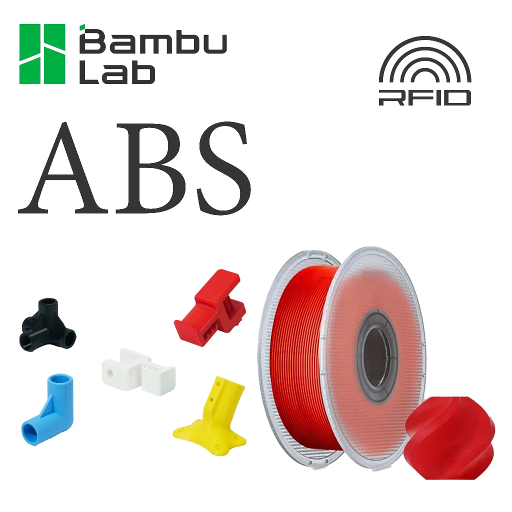 Bambu Lab ABS  Filament With Spool วัสดุการพิมพ์ 3 มิติ กลิ่นต่ำพิเศษ เหนียวสูง ทนความร้อน