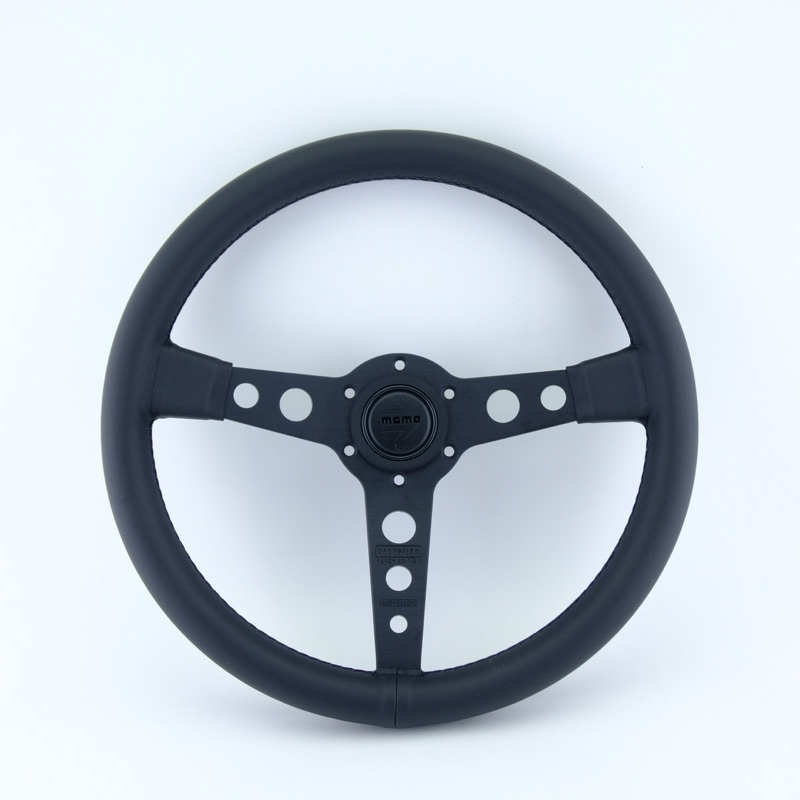 MOMO steering wheel BLACK Edition  พวงมาลัยMOMO Prototipo หนังแท้ พวงมาลัยแต่ง ขนาด 13.5“ นิ้ว ยก 1.