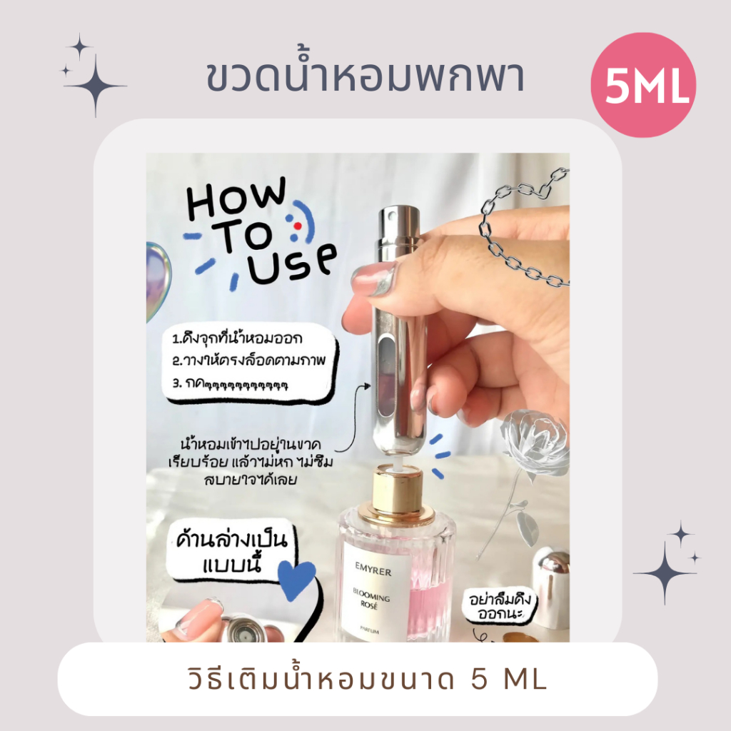 <ขวดน้ำหอมพกพา> BEGIN ขวดน้ำหอมพกพา เติมง่าย พกใส่กระเป๋าง่าย รับประกันรั่ว-ซึม 15 วัน [5ML]