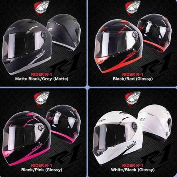 หมวกกันน็อค Rider​ R1​ Black Orange​ ใบเล็กน้ำหนักเบา