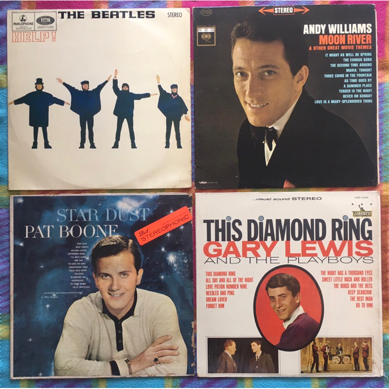 แผ่นเสียงเก่าสะสม เพลงสากล Beatles Andy Williams Pat Boone Gary Lewis
