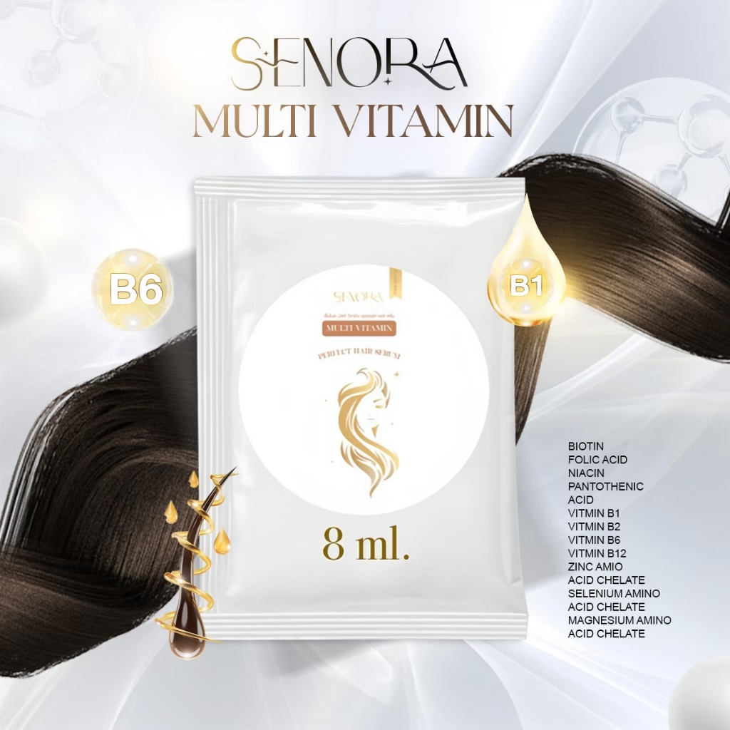 (แบบซอง)Senora Multi Vitamin เซ็นโนระ มัลติ วิตามิน แฮร์เซรั่ม ขนาด8ml.