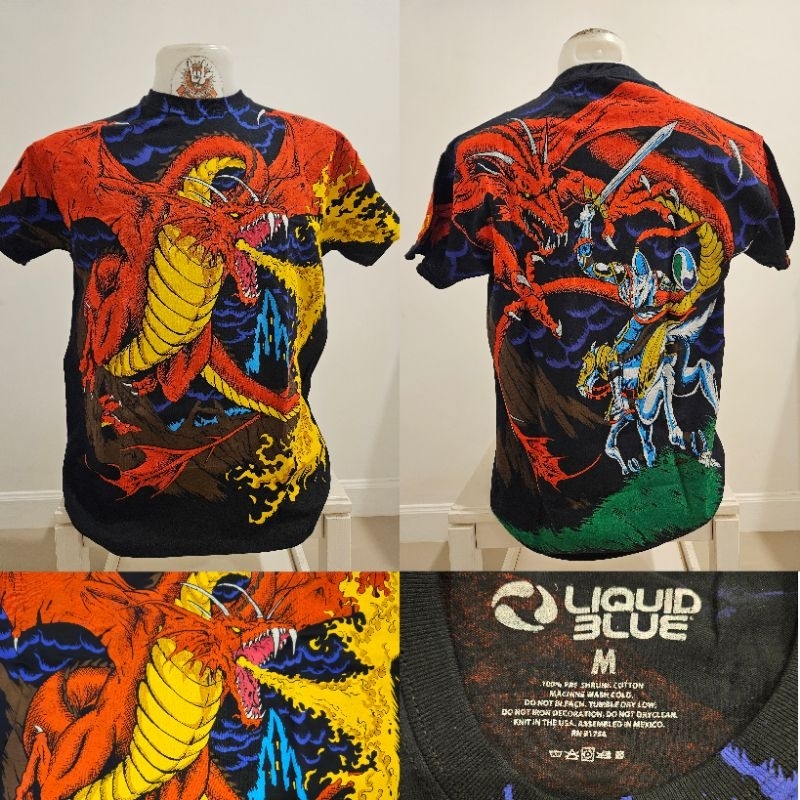 🔥Liquid blue Dragon Red' OVP เสื้อOVP งานลิขสิทธิ์แท้ นำเข้า-USA ป้ายปั้มคอLiquid blue ของแท้🌍