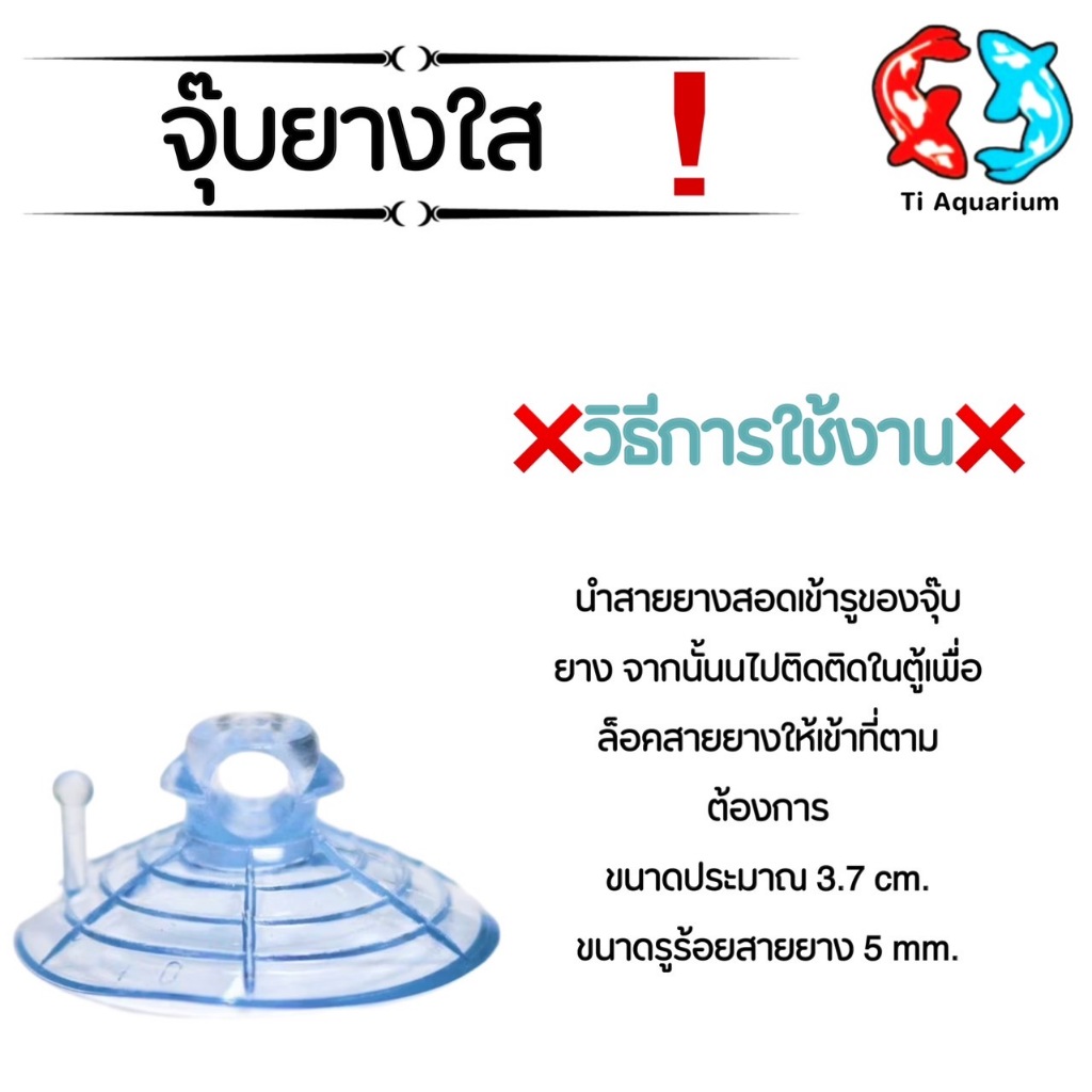 จุ๊บยางสำหรับเก็บสายออกซิเจน จุ๊บยางยึดสายยาง จุ๊บยางติดกระจกตู้ปลา ให้เป็นระเบียบ (แบบใส)