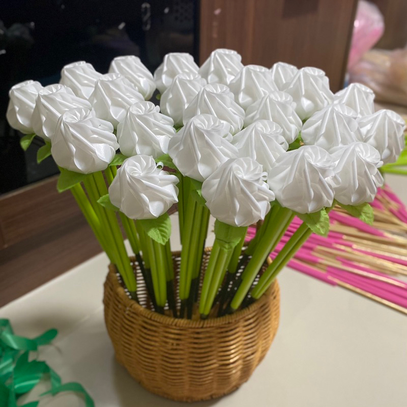ไม้กฐิน ไม้เสียบเงิน ผ้าป่า ชุด 10ไม้ พร้อมส่ง (สีขาว)