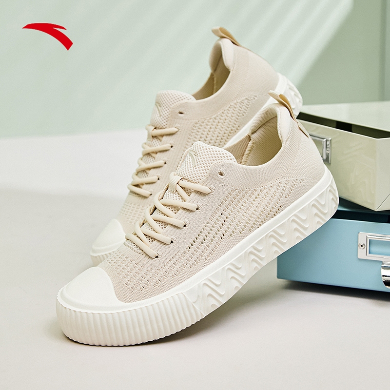 ANTA ผู้ชายถักรองเท้าผ้าใบรองเท้าสเก็ตบอร์ดไลฟ์สไตล์ที่สะดวกสบาย 1124B8014 Official Store