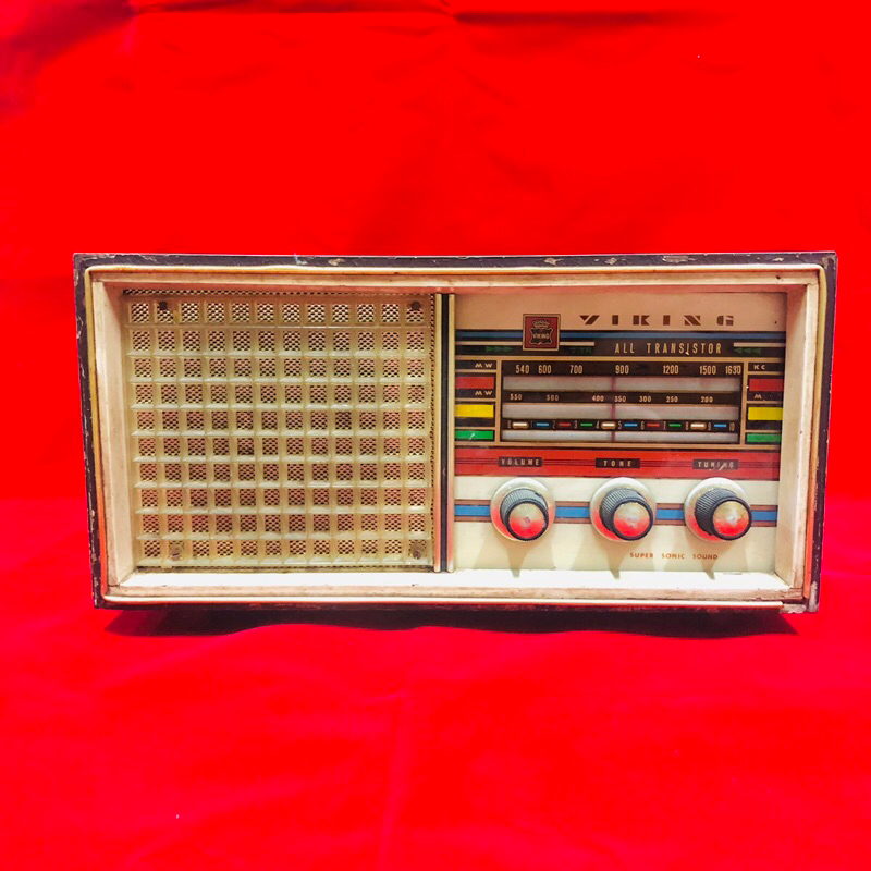 วิทยุทรานซิสเตอร์ Viking All Transistor ของวินเทจโบราณ ของตกแต่ง ของสะสม ตั้งโชว์
